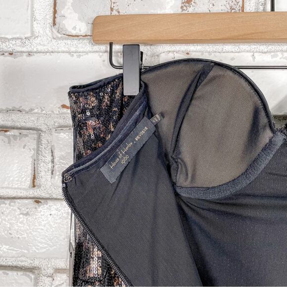 House of Harlow 1960 X Revolve Teri Leopard Sequin Strapless Jumpsuit XL - Picture 12 of 16